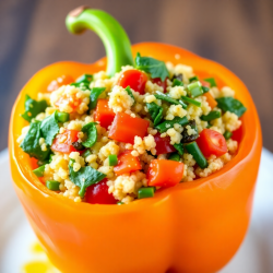 Quinoa and Spinach Stuffed Bell Pepper