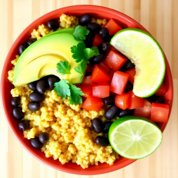 Spicy Black Bean Quinoa Bowl