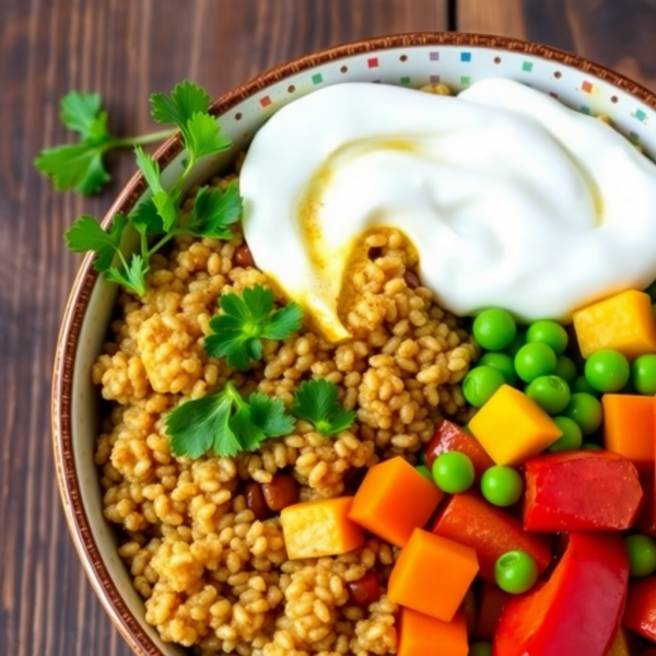 Spiced Coffee Quinoa Bowl