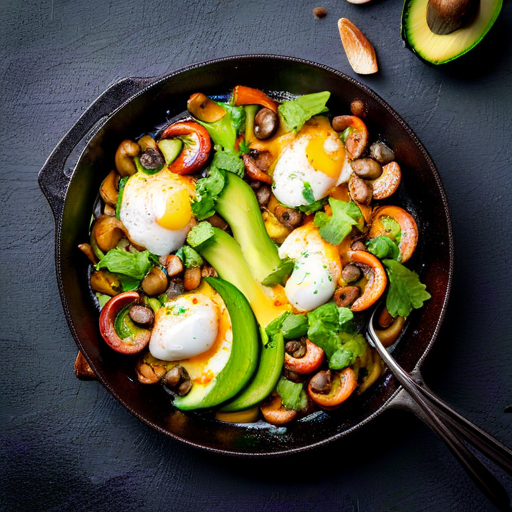 Mushroom-Avocado-Egg Skillet