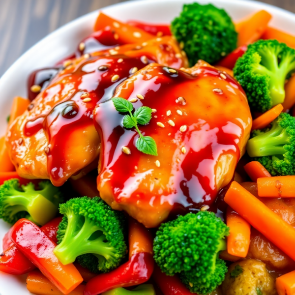 Soy Sauce Glazed Chicken with Vegetables