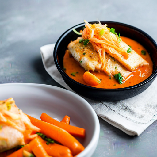 Fish in Carrot-Garlic Sauce