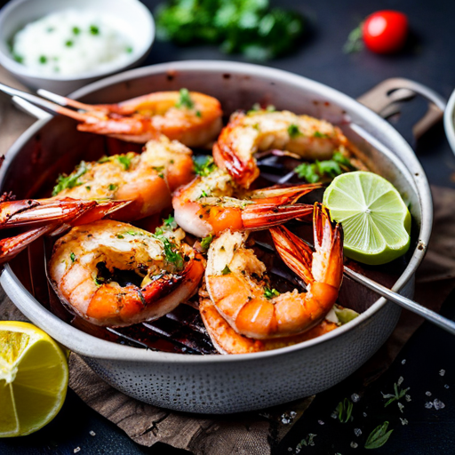 Beer Marinated Grilled Prawns