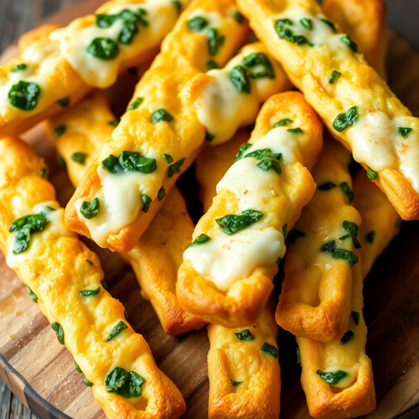 Cheesy Spinach Breadsticks