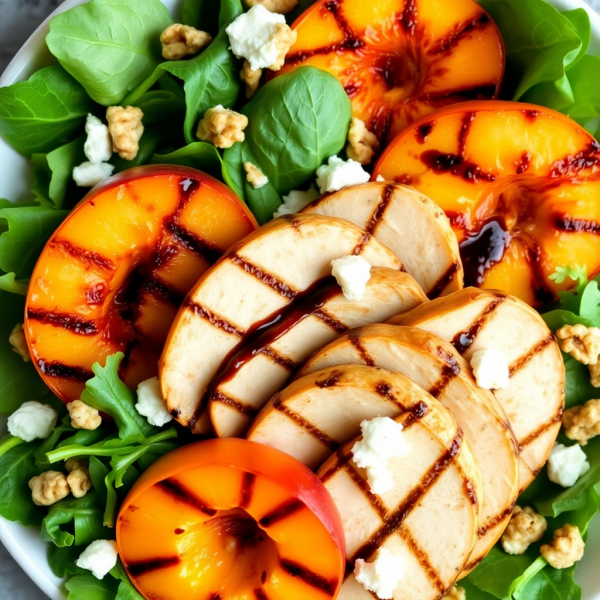 Grilled Peach and Chicken Salad