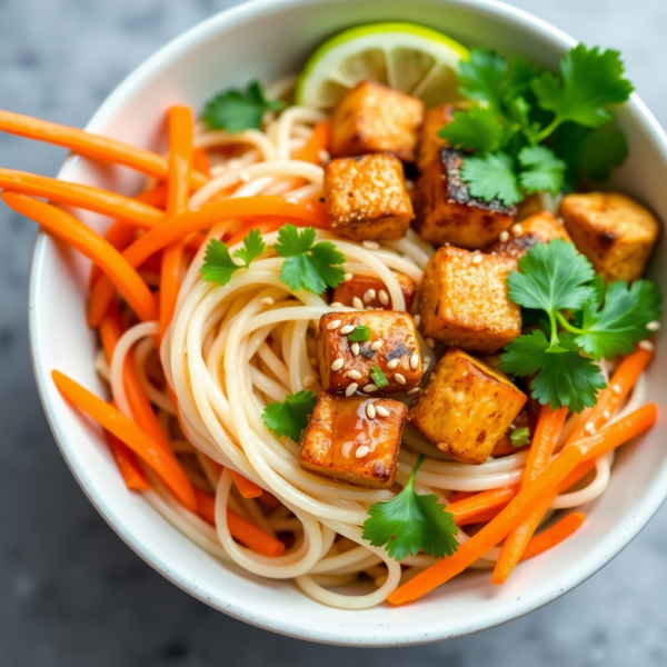 Gluten-Free Vegan Asian Noodle Bowl