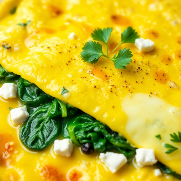 Savory Spinach and Feta Omelette