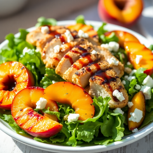 Grilled Peach and Chicken Salad