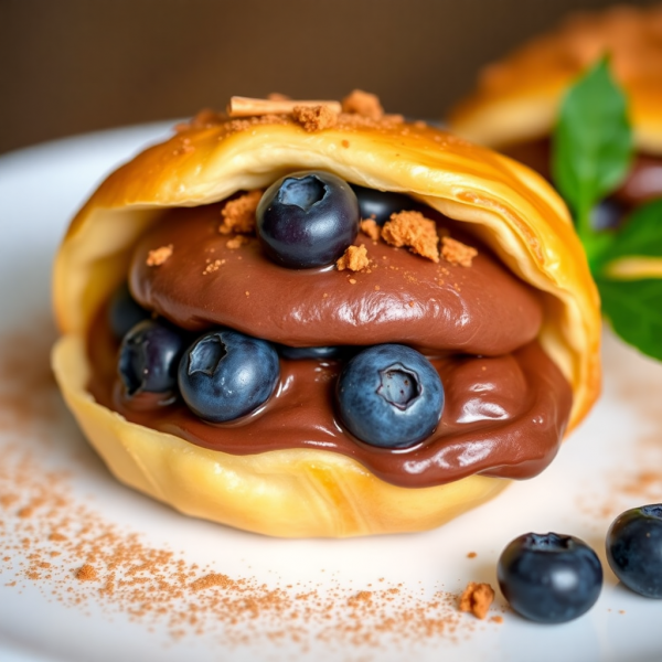 Chocolate Blueberry Puff Pastry Delight