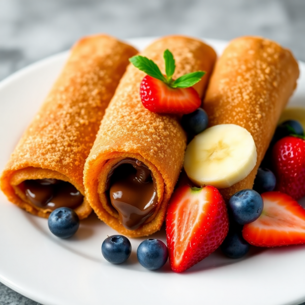 Cinnamon Sugar Eggrolls with Nutella Filling