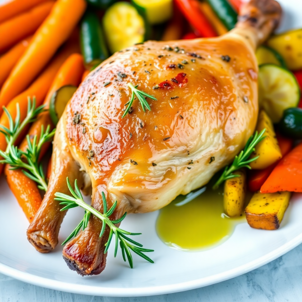 Herb-Roasted Rabbit with Garlic and Vegetables
