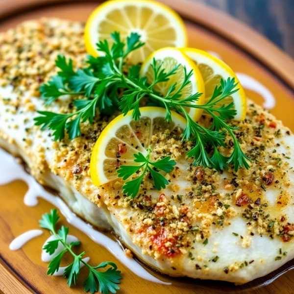 Herb-Crusted Baked Trout