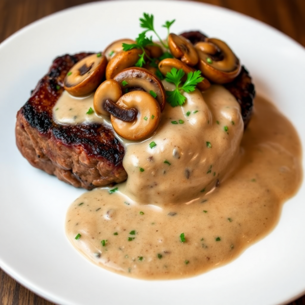 Filet Mignon with Creamy Mushroom Sauce