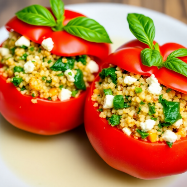 Stuffed Tomatoes with Quinoa and Spinach