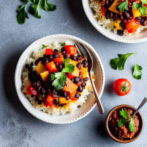 Brazilian Pineapple and Black Bean Rice