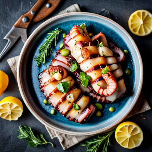 Grilled Octopus with Lemon Garlic Sauce