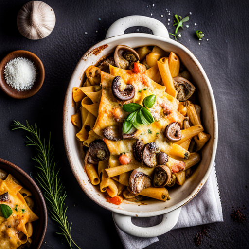 Cheesy Mushroom Pasta Bake