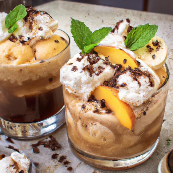 Peach and Banana Chocolate Beer Float