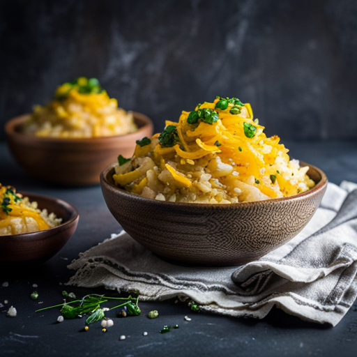 Cheesy Potato and Onion Rice Bowl