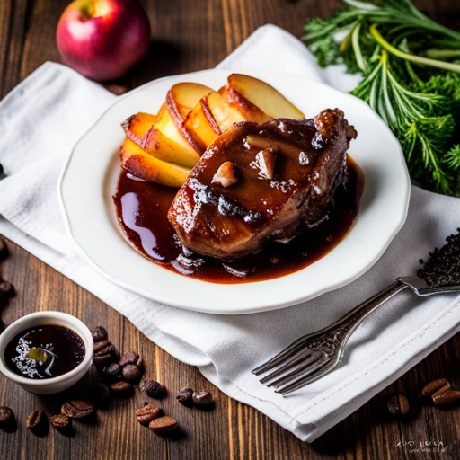 Coffee-Honey Glazed Pork with Caramelized Apples and Onions