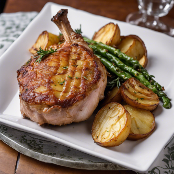 Garlic and Onion Pork with Roasted Potatoes