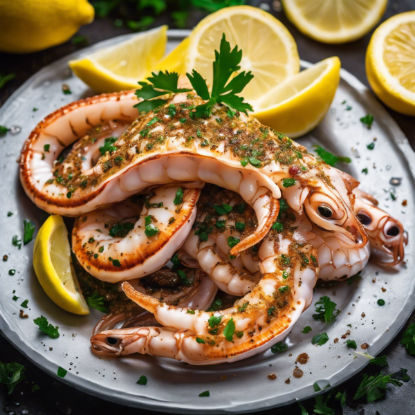 Grilled Squid with Lemon and Garlic