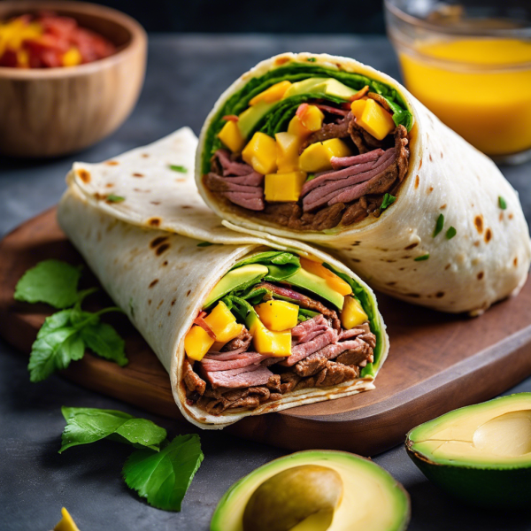 Indian Beef and Avocado Wrap