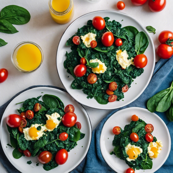 Spinach and Tomato Scrambled Eggs