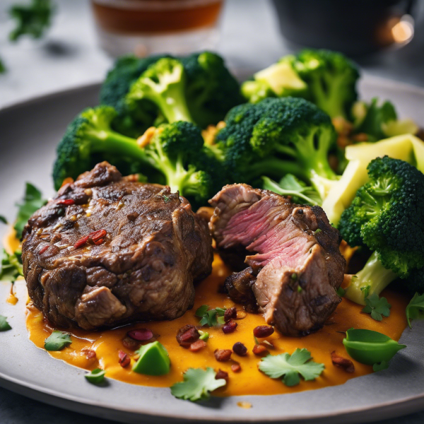 Indian Spiced Lamb with Broccoli and Apple Salad