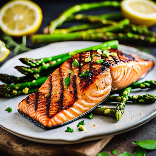 Grilled Salmon with Lemon and Asparagus