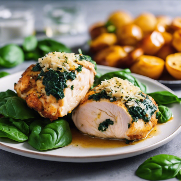 Arab Chicken and Spinach Stuffed with Cheese