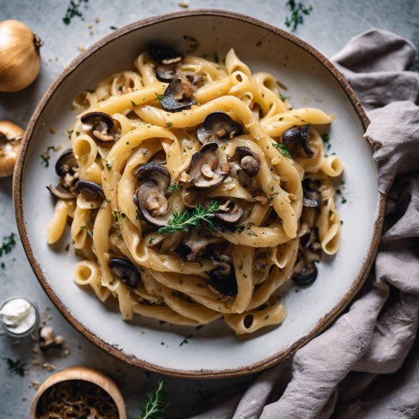 Caramelized Onion and Mushroom Pasta