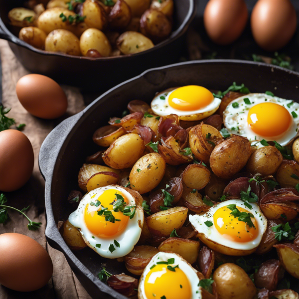 Soy-Glazed Potato and Onion Hash with Eggs