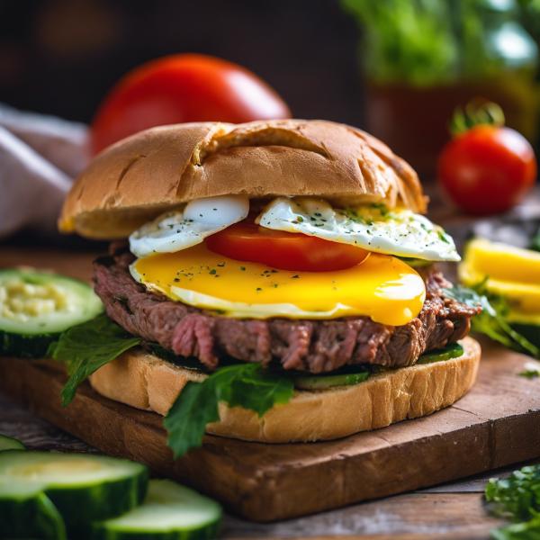 Beef and Egg Breakfast Sandwich