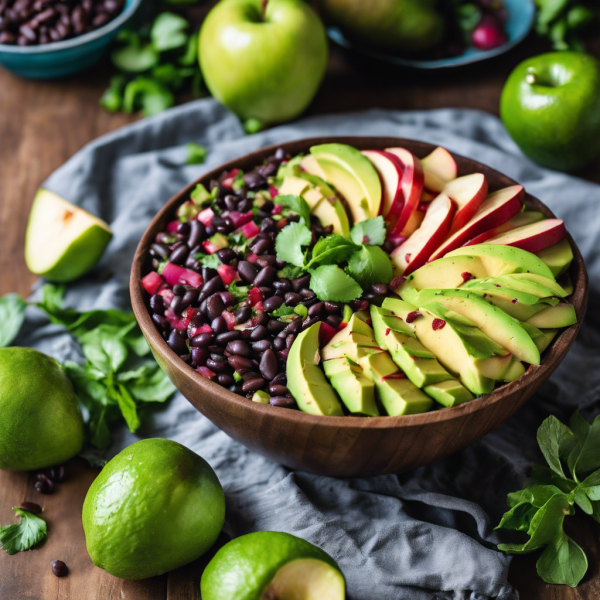 Apple Avocado Salad with Black Bean Salsa