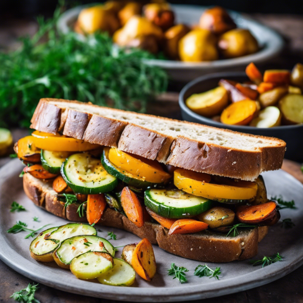 Garlic Roasted Vegetable Sandwich