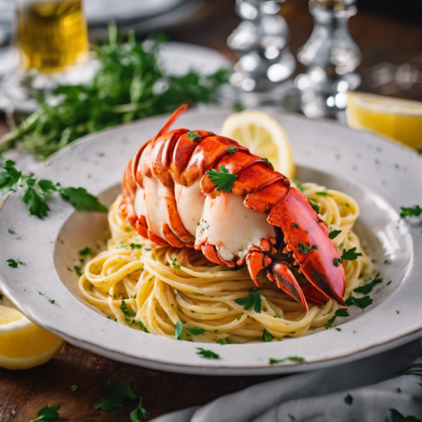 Lobster Linguine with Garlic Herb Butter Sauce