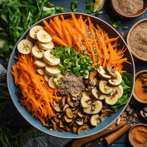 Asian Banana Carrot Mushroom Salad