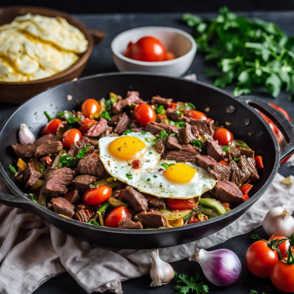 Garlic Beef Stir-Fry with Tomato and Eggs