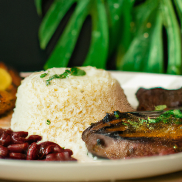 Cuban Steak with Beans and Rice