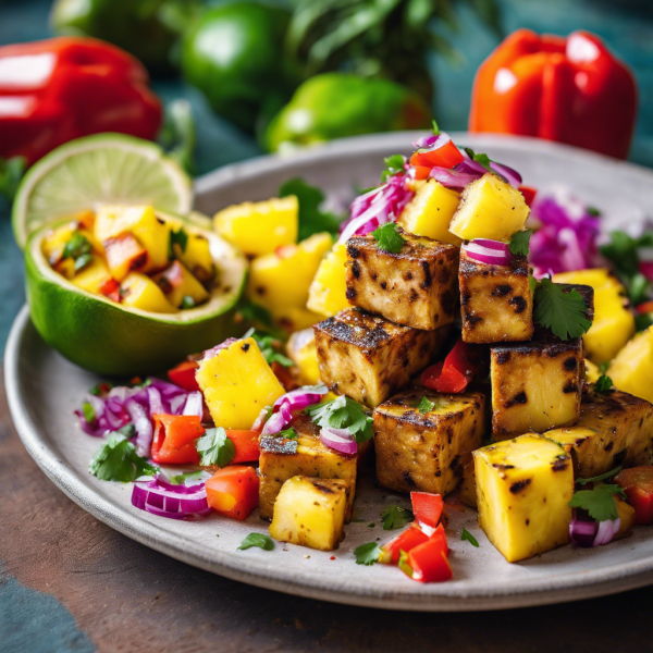 Caribbean Jerk Tofu with Pineapple Salsa