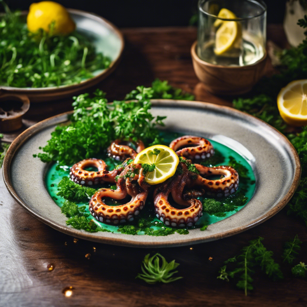 Grilled Octopus with Lemon Garlic Sauce