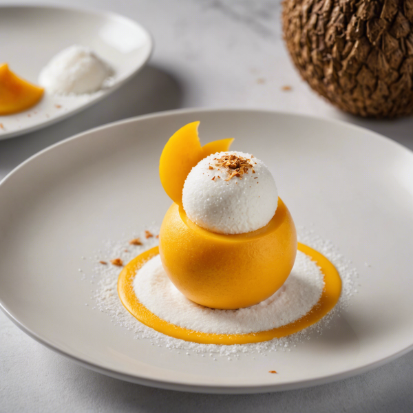 Mango Sphere with Coconut Foam