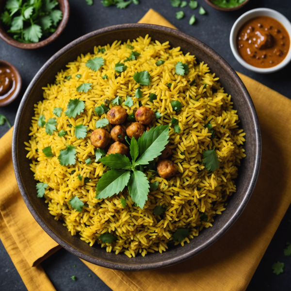 South Indian Mixed Dal Rice with Soya Chunks