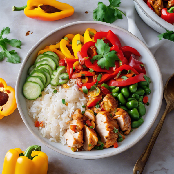 Spicy Chicken and Pepper Rice Bowl