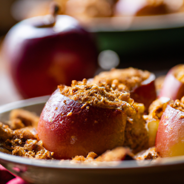 Oven-baked Stewed Apple with Sweet Crumble Topping