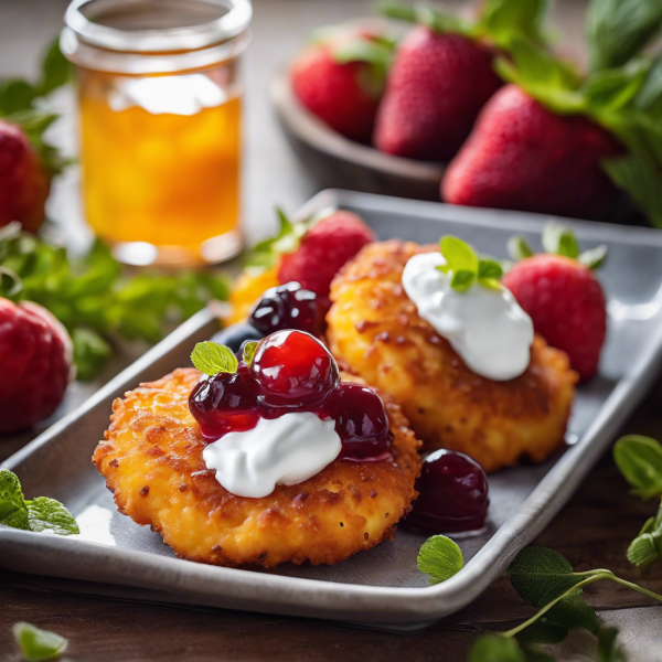 Cottage Cheese Fritters with Fruit Preserves