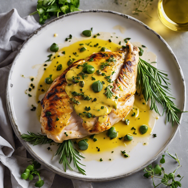 Mustard Pan-Seared Chicken with White Wine Sauce