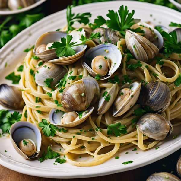 Garlic Butter Clams with Linguine