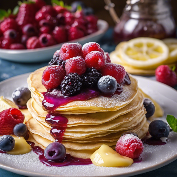 Cheese-filled Crepes with Berry Compote